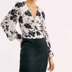Free People If You Had My Love Printed‎ Blouse Medium